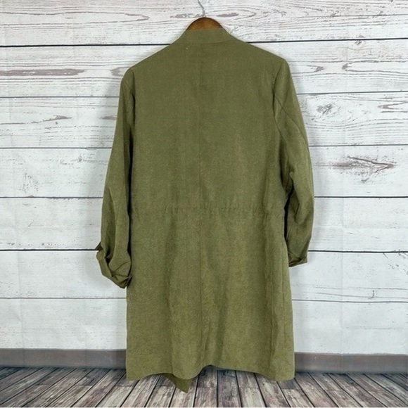 Buckle BKE Jacket Women’s Roll Tab Sleeve Tie Cinch Closure Olive Size M - Picture 2 of 11